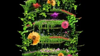 塔 春夏秋冬 墙体楼体秀投影全息裸眼3D户外大型活动投影