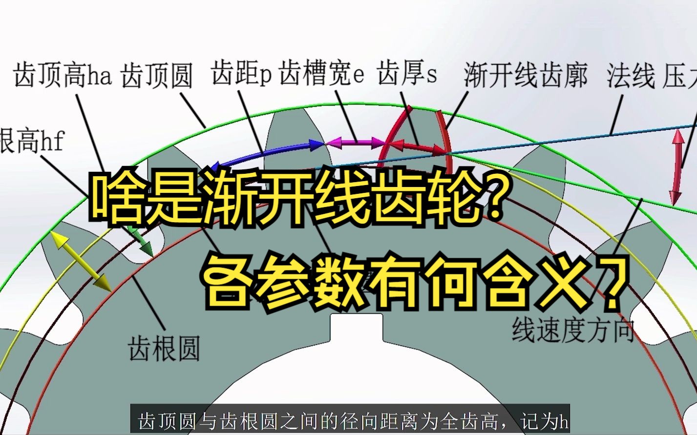 [图]啥是渐开线齿轮，各参数有何含义？3D动画直观演示