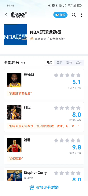 【虎扑评分】NBA篮球运动员评分哔哩哔哩bilibili