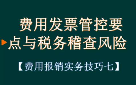 费用发票管控要点与税务稽查风险【费用报销实务技巧七】哔哩哔哩bilibili