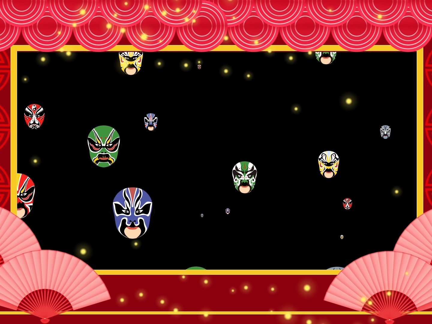 (sfr49)中国风变脸脸谱国粹舞台led背景视频素材