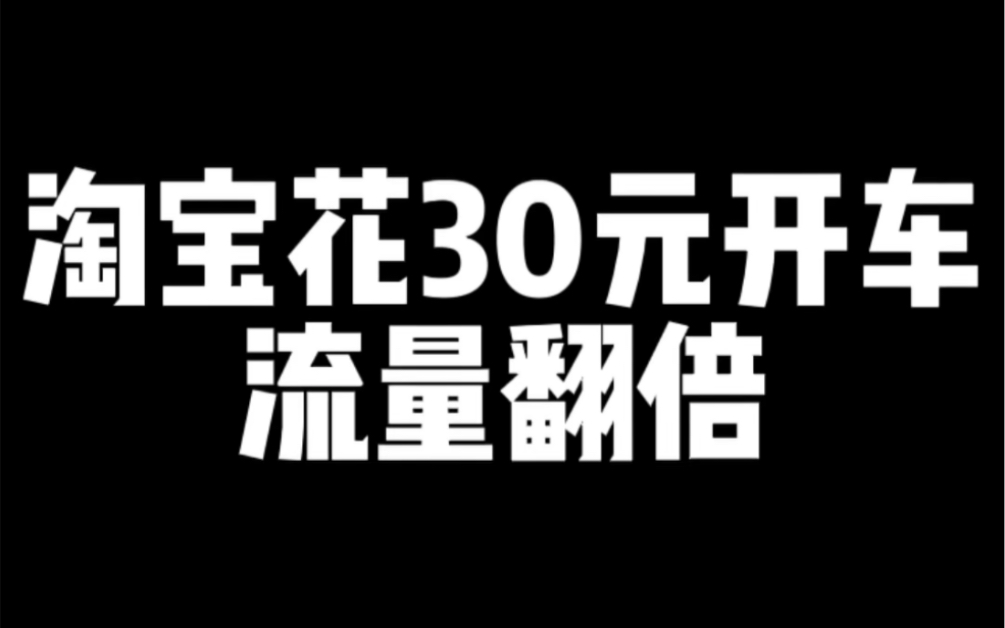 淘宝花30元开车,流量翻倍哔哩哔哩bilibili