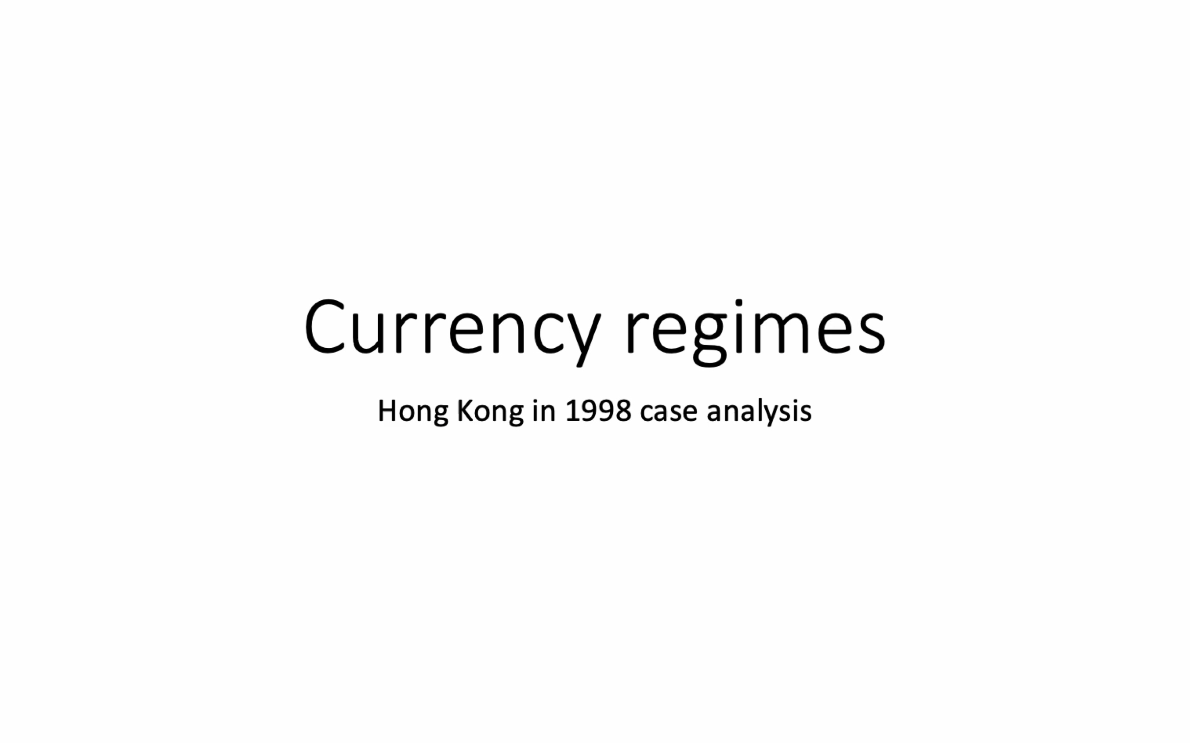 currency regimes and financial crisis in hk in 1998