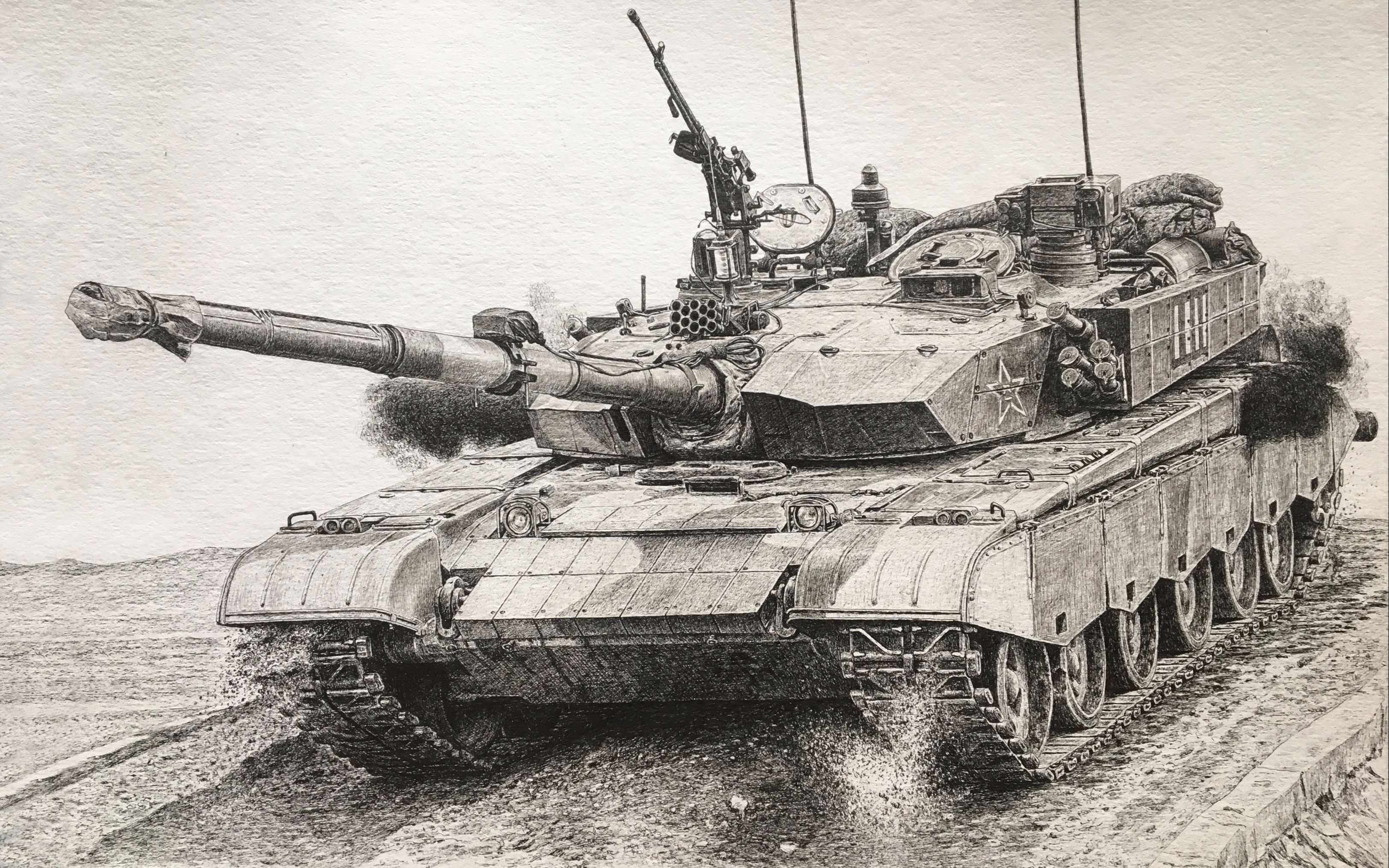 【手绘】中国 99式主战坦克 霸气威武_哔哩哔哩 (゜-゜)つロ 干杯