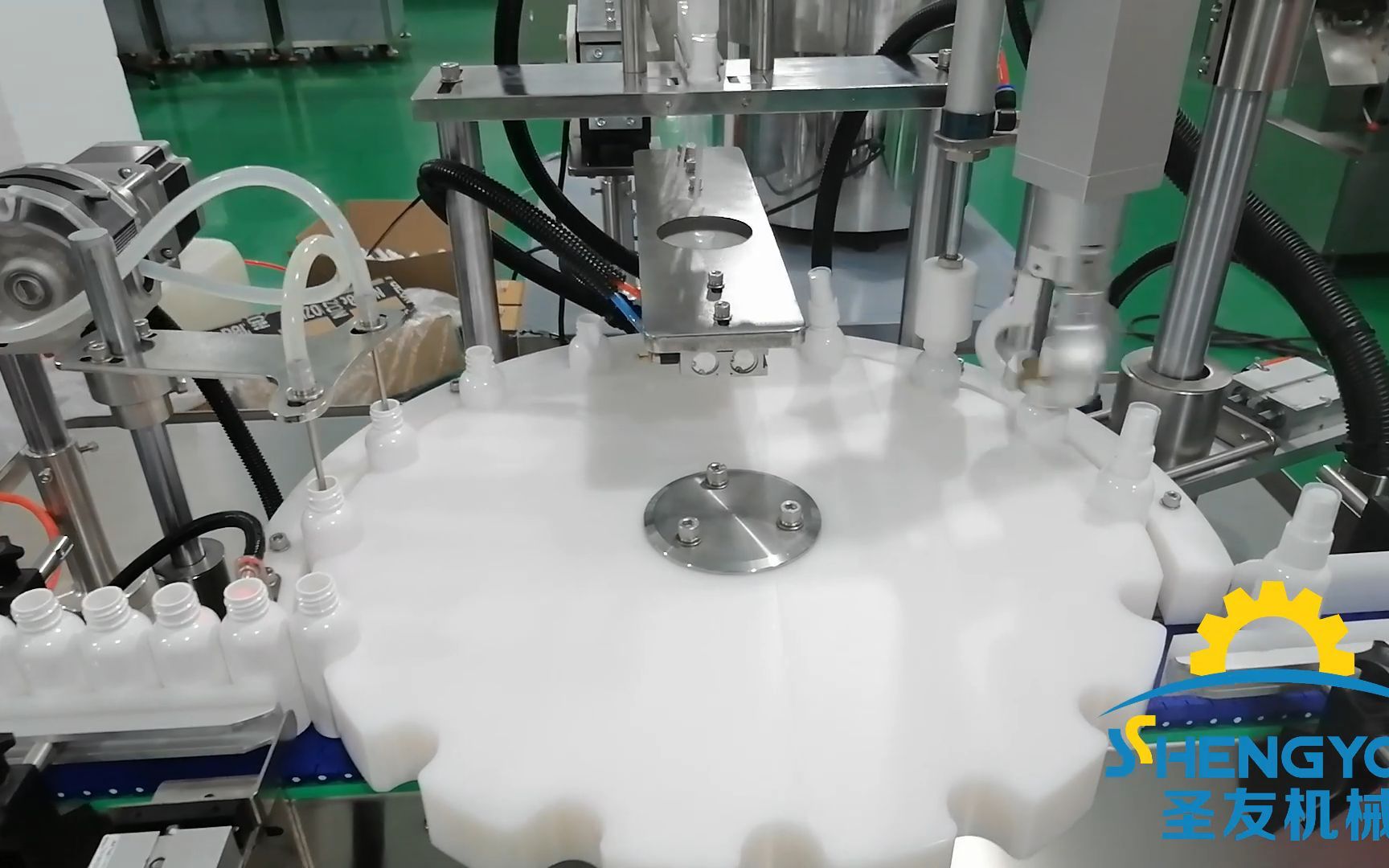 全自动理瓶机 消毒喷雾剂灌装旋盖机 不干胶贴标机