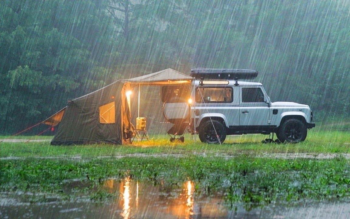 [图]【自驾露营】卫士佬韩国郑伊健的暴雨下露营，一气呵成，户外当自己家一样。