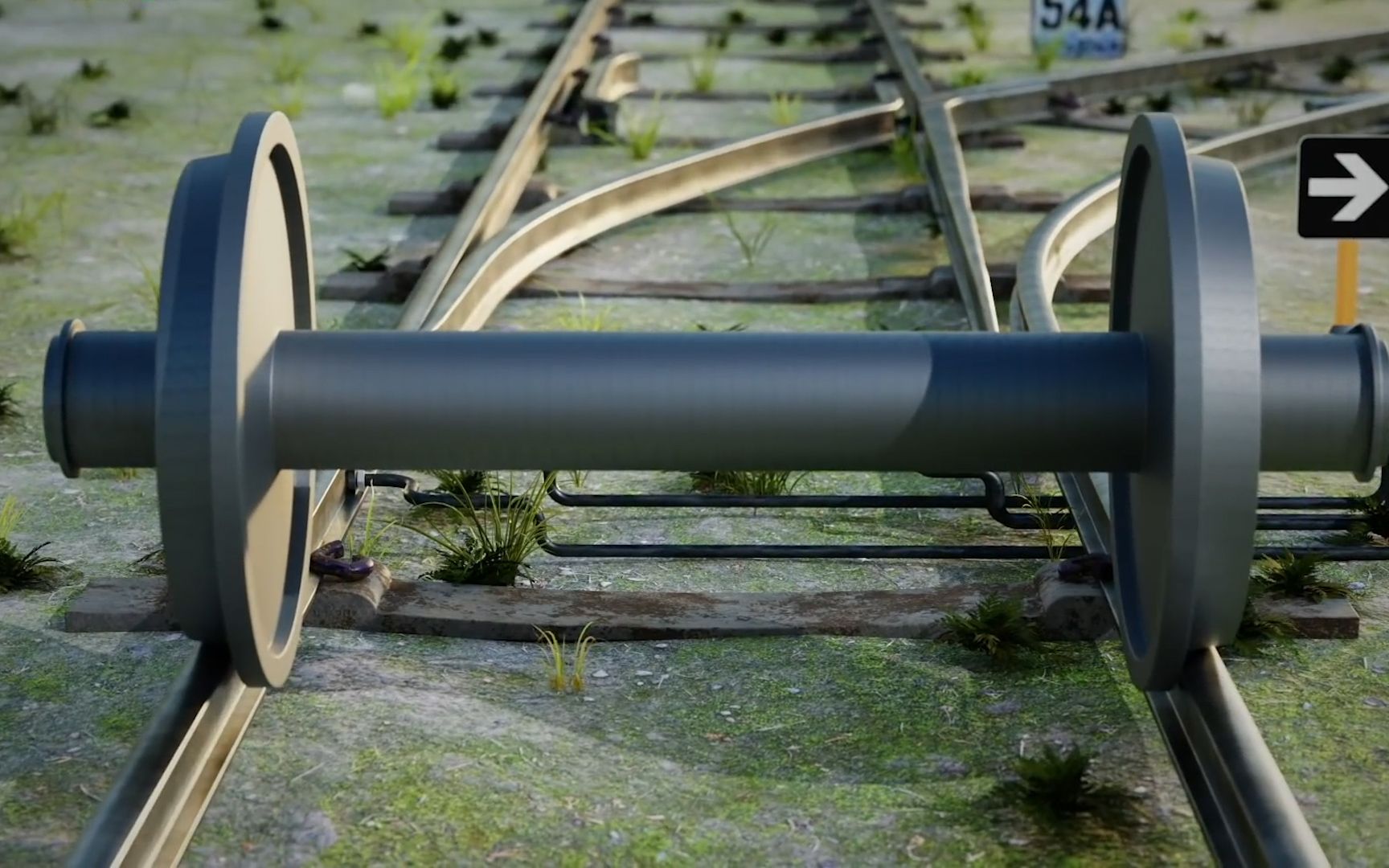 火车是如何变轨的?3d动画演示全程,原来轮子和铁轨暗藏细节!