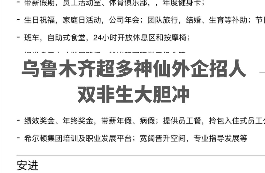 又整理了一些意外好进的乌鲁木齐外企合集,抓住时机尽早投!哔哩哔哩bilibili