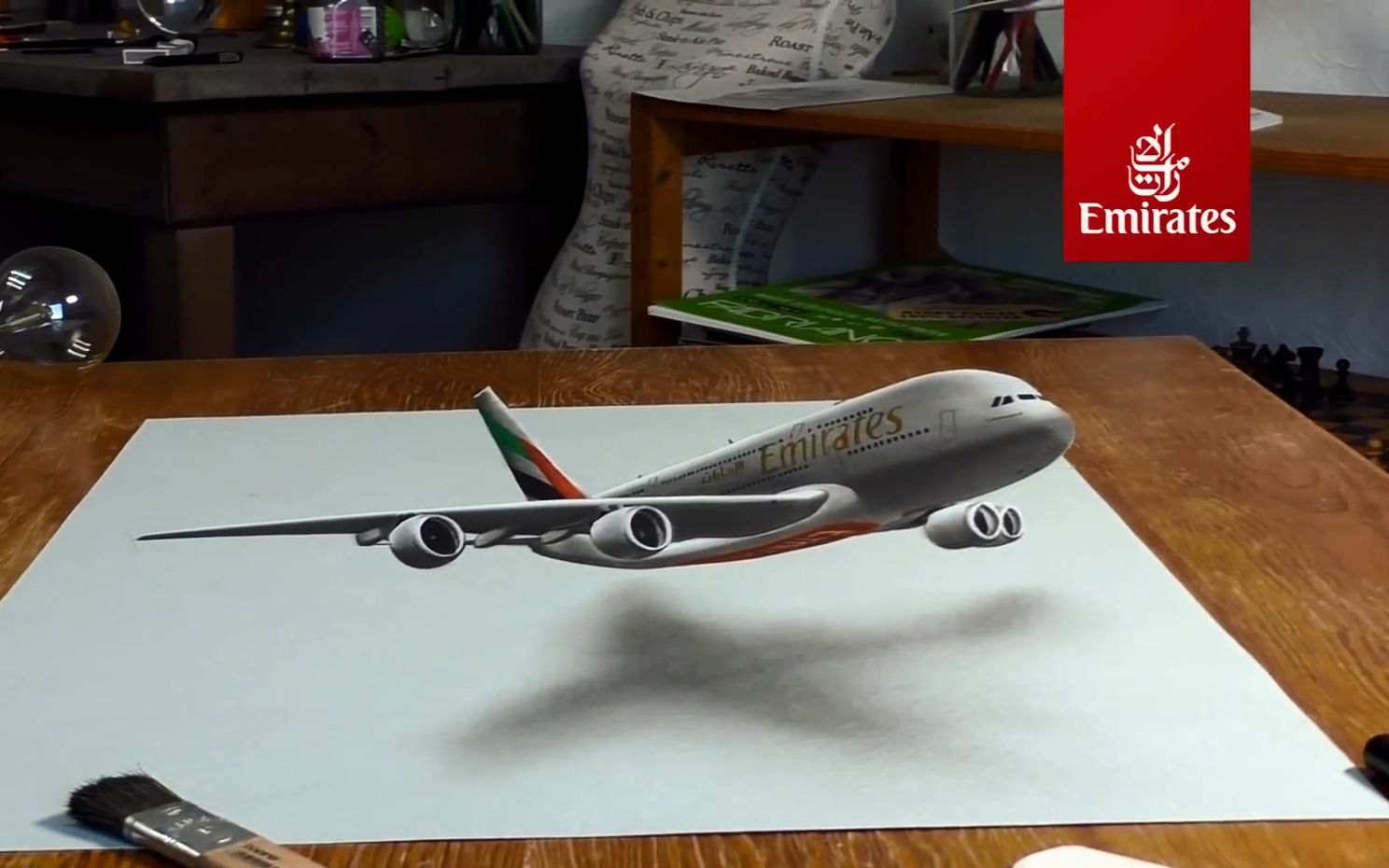 机组车 如何手绘3d立体画 阿联酋航空 空客a380