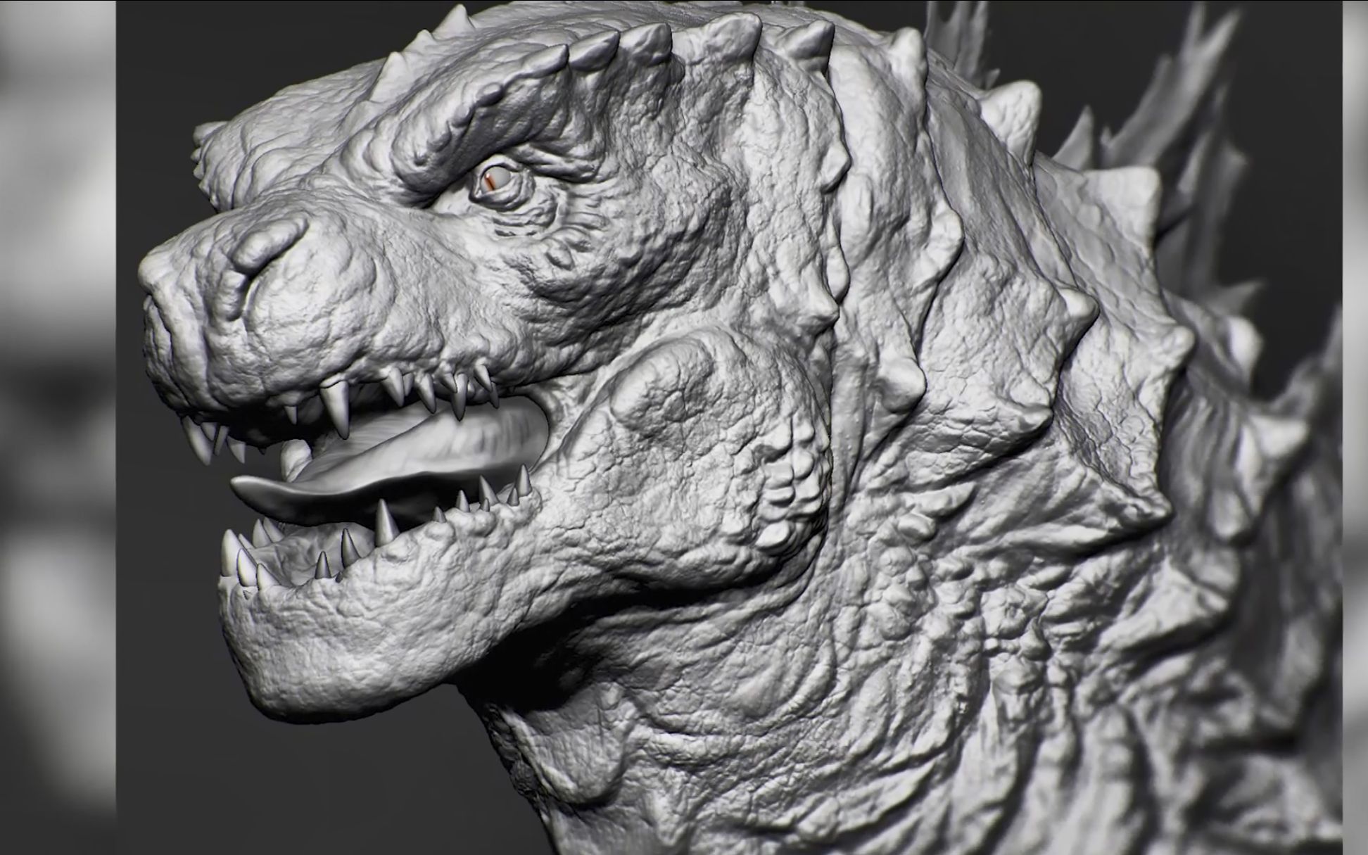 【3d建模】使用zbrush制作哥斯拉3d模型,zb加速雕刻_哔哩哔哩)