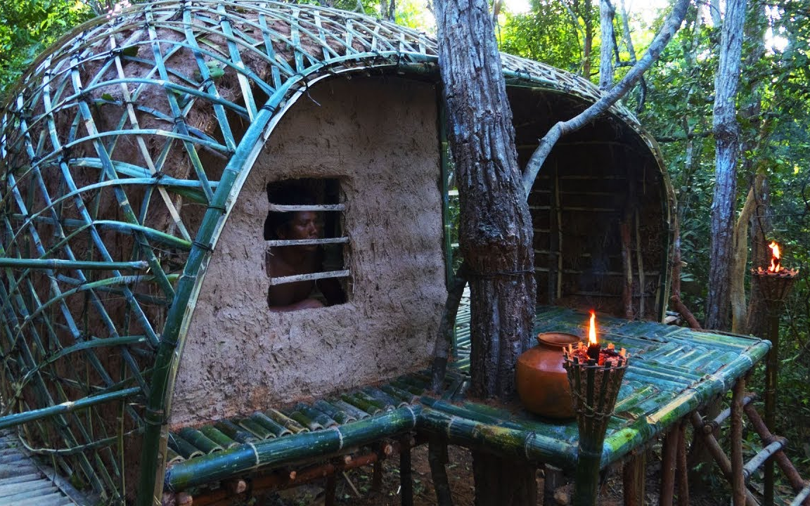 youtube-【丛林生存】jungle survival - 竹子木屋-06打造最美丽的纯