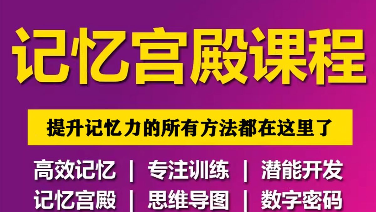 高效记忆力宫殿训练课程世界快速记忆大师视频快速超级学习培训法3