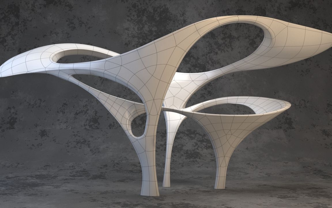 模型3dsmax制作扭曲流线雕塑