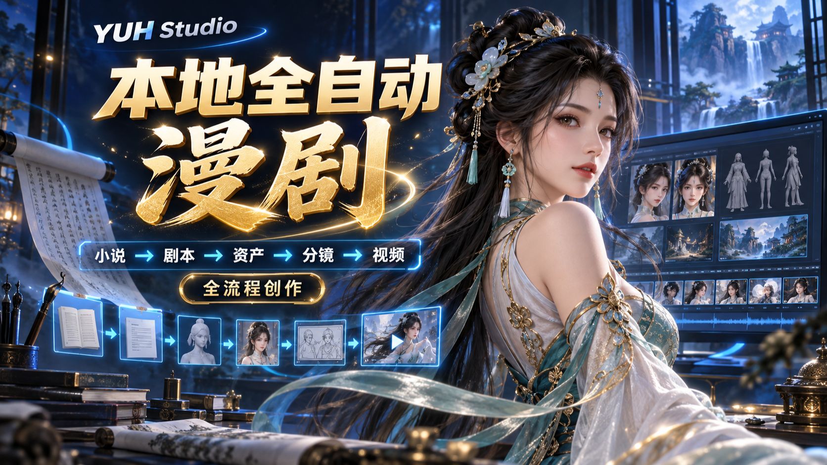 手搓本地全自动ai漫剧！从小说到剪辑一条龙