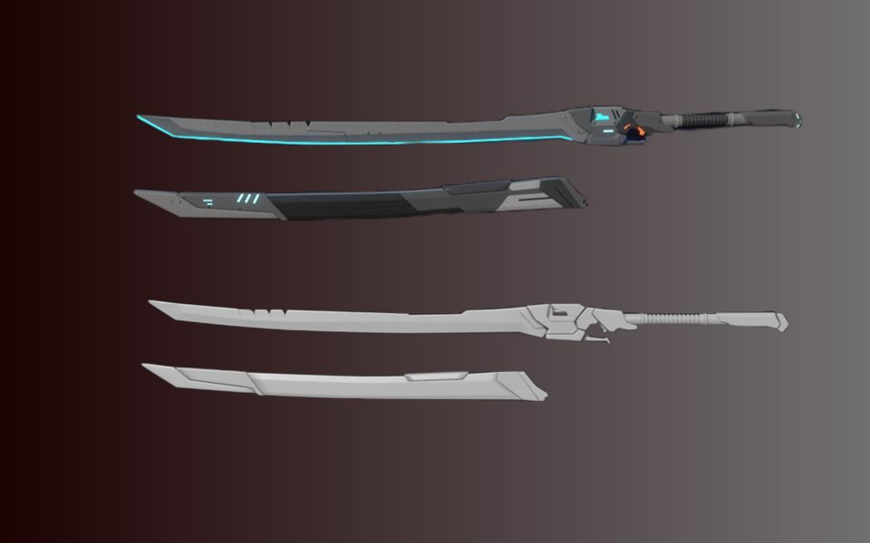 3dmax游戏武器建模:次世代刀模型 uv 贴图渲染全流程教学,从基础讲解