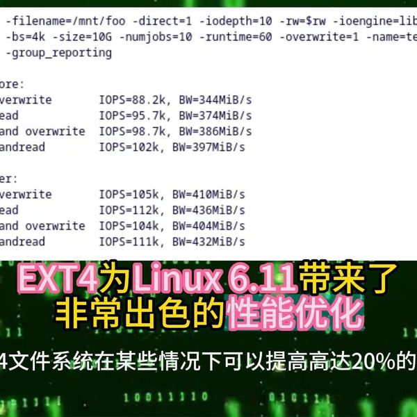 EXT4为Linux 6.11带来了非常出色的性能优化2024.7.19_哔哩哔哩_bilibili