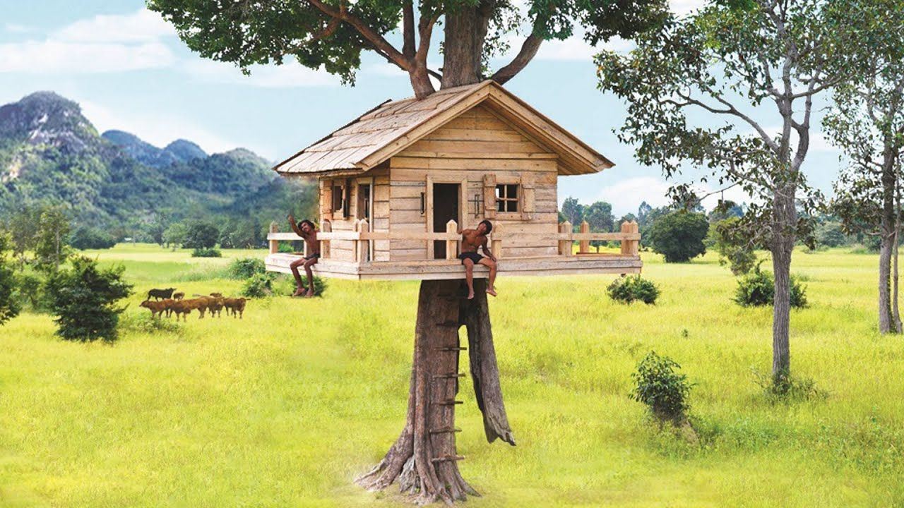 荒野兄弟住腻了山洞岩壁在树上建个木屋住起来简直太奢华了