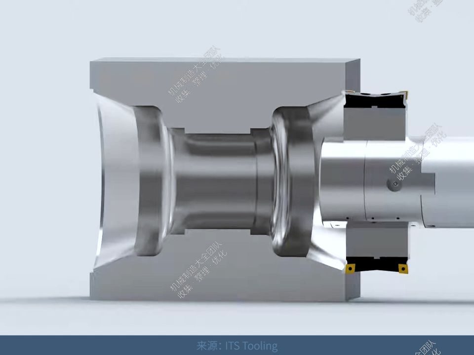 【动画】【镗削】【镗削加工零件内腔】多刃浮动式镗刀镗削零件内腔哔哩哔哩bilibili