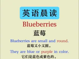 下载视频: 每日英语小短文 | Blueberries