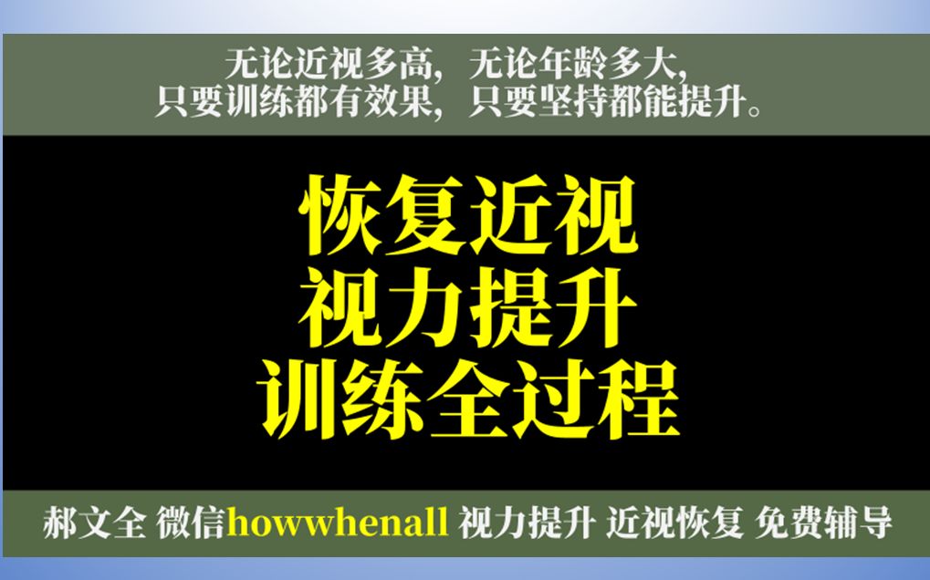 [图]恢复近视视力提升训练全过程【直播回放】20220310