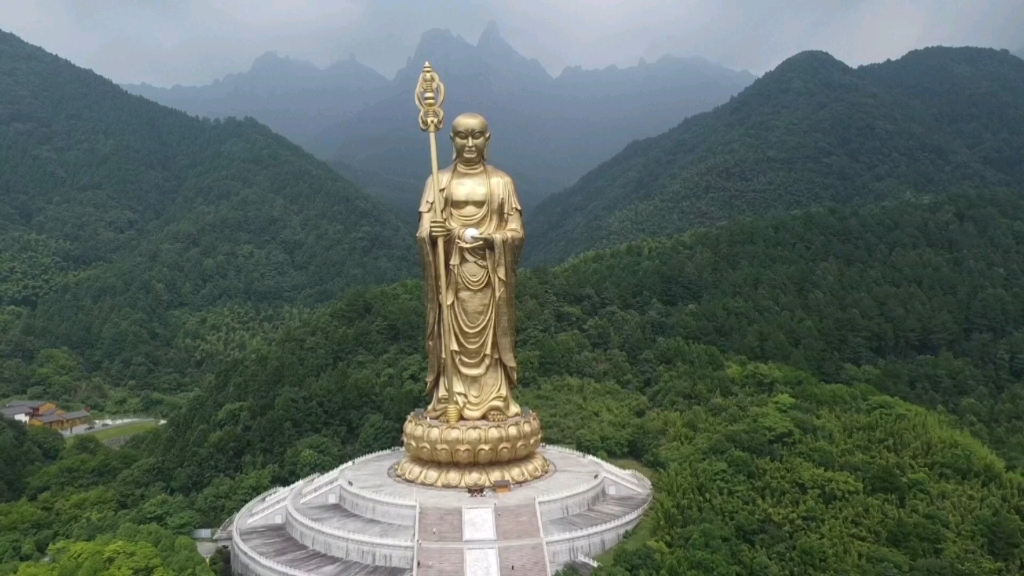 安徽九华山大愿文化园航拍-[视频类型] 出行[视频标签] 航拍,风景,无