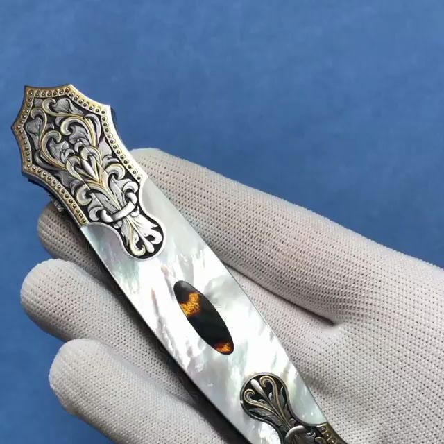 已故aki艺术刀匠 知名设计师 沃伦.奥斯本 艺术折刀 朱莉.