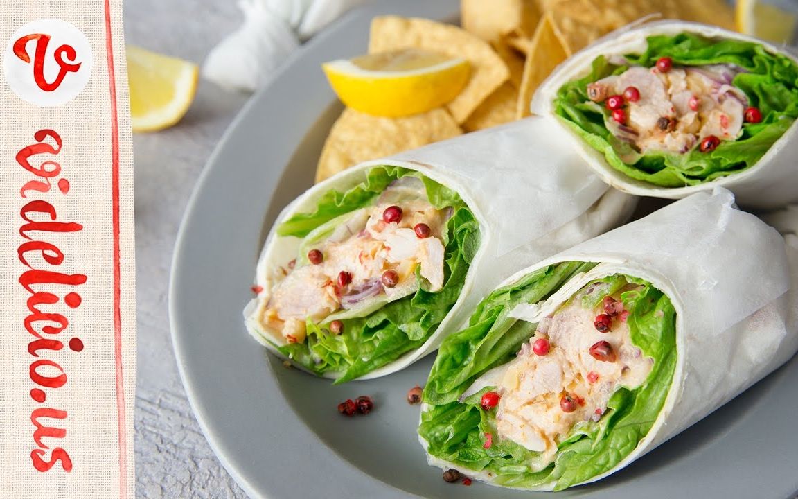 柠檬黄油鸡肉沙拉卷:lemon butter chicken salad wraps