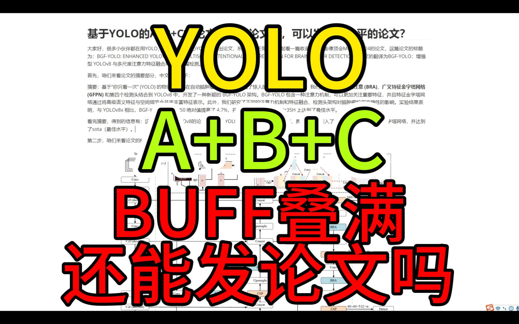 基于YOLO的A+B+C式论文还能发论文吗,可以发什么水平的论文?进来获得自信心!【深度学习】哔哩哔哩bilibili