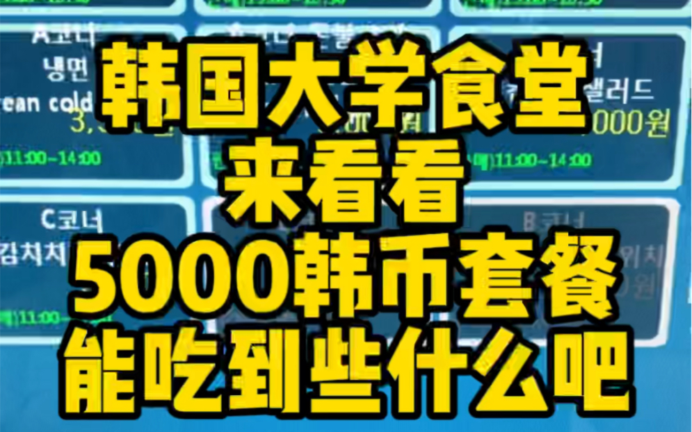 韩国大学食堂|看看5000韩币能吃些什么吧!哔哩哔哩bilibili