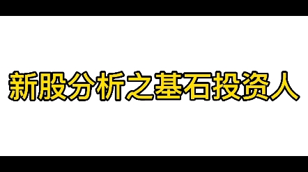 新股分析之基石投资人哔哩哔哩bilibili