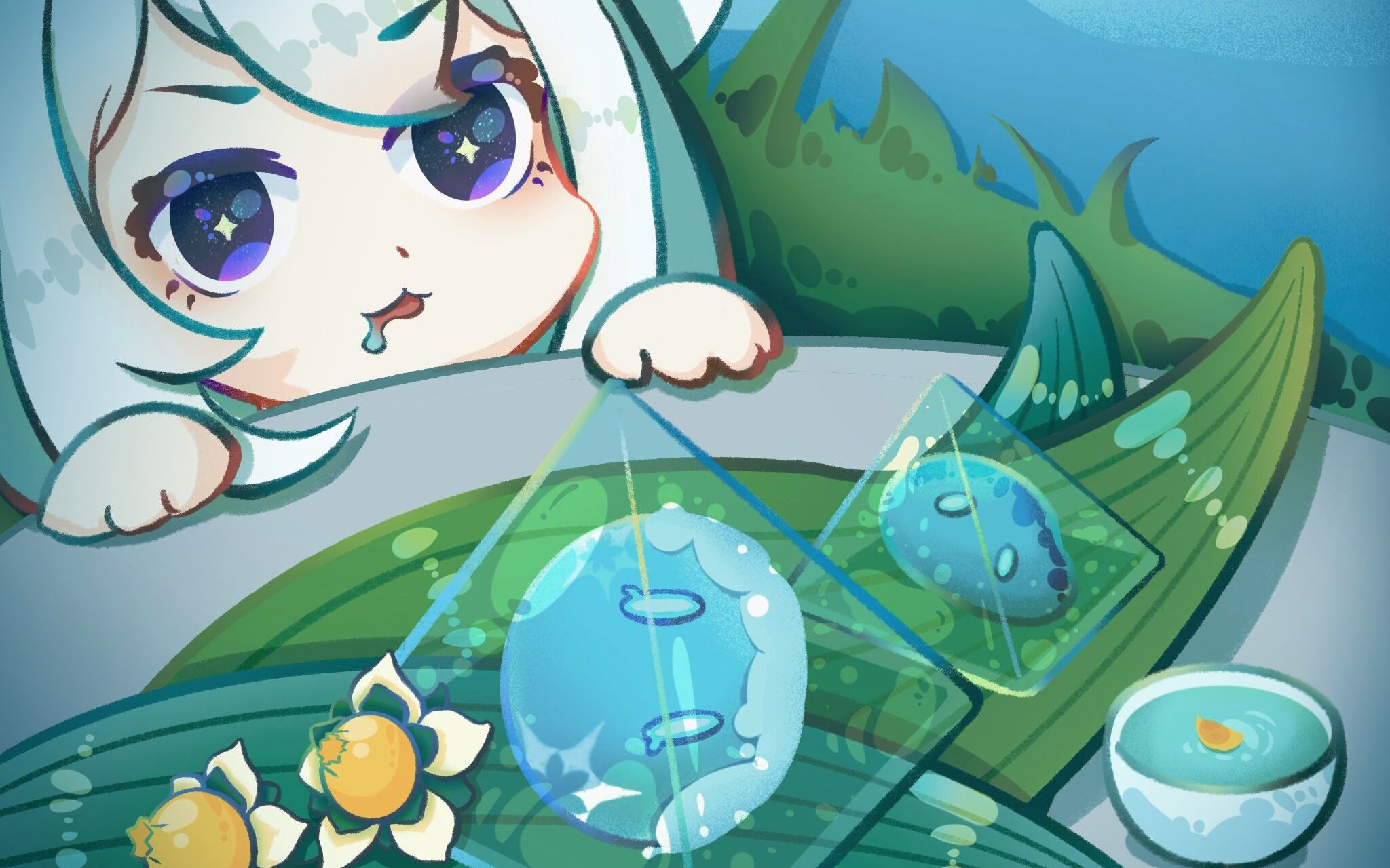 【procreate】端午·糖霜史莱姆粽子