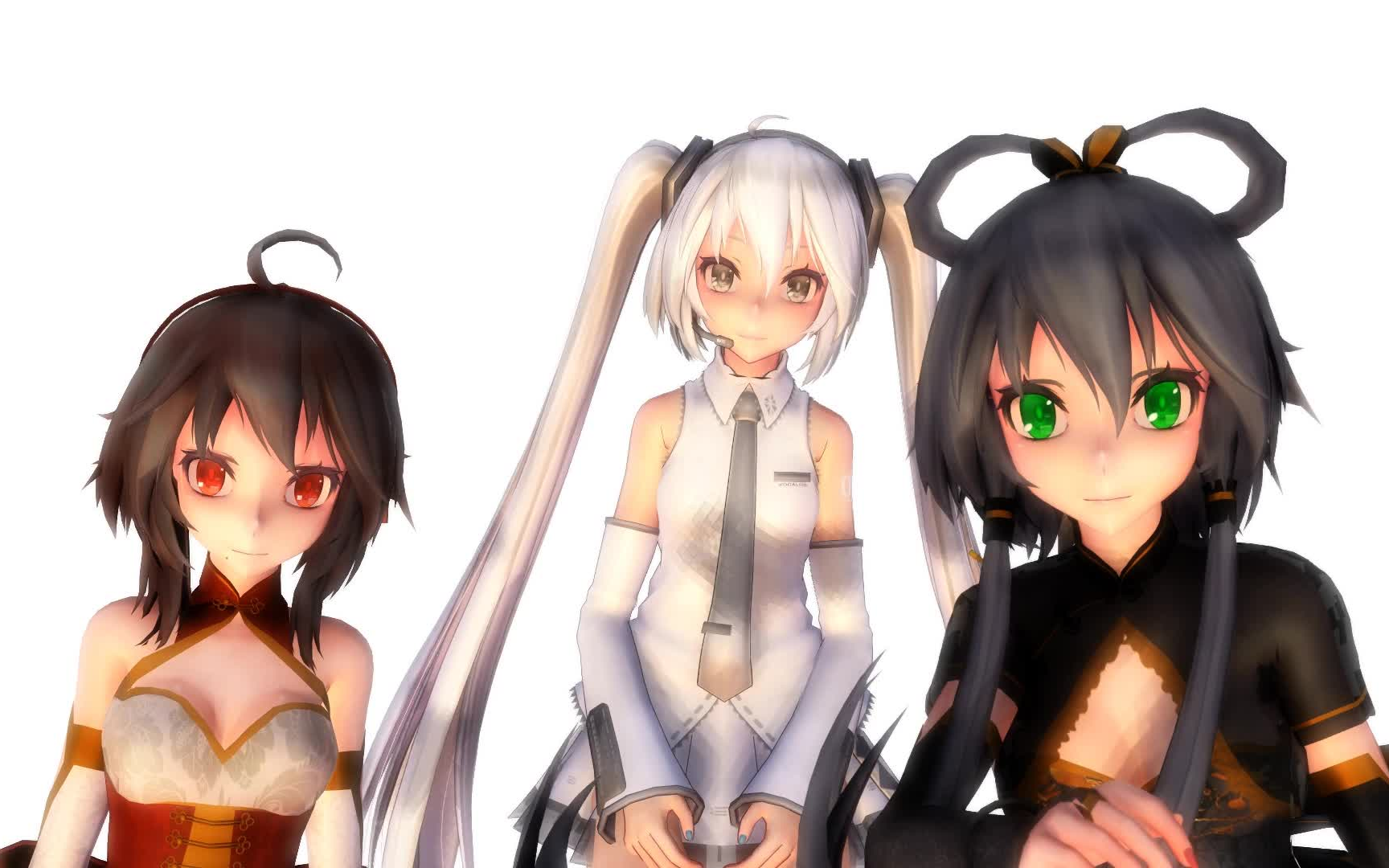 [ mmd]我家的天依 阿綾 初音畫風怎麼不對?喂!