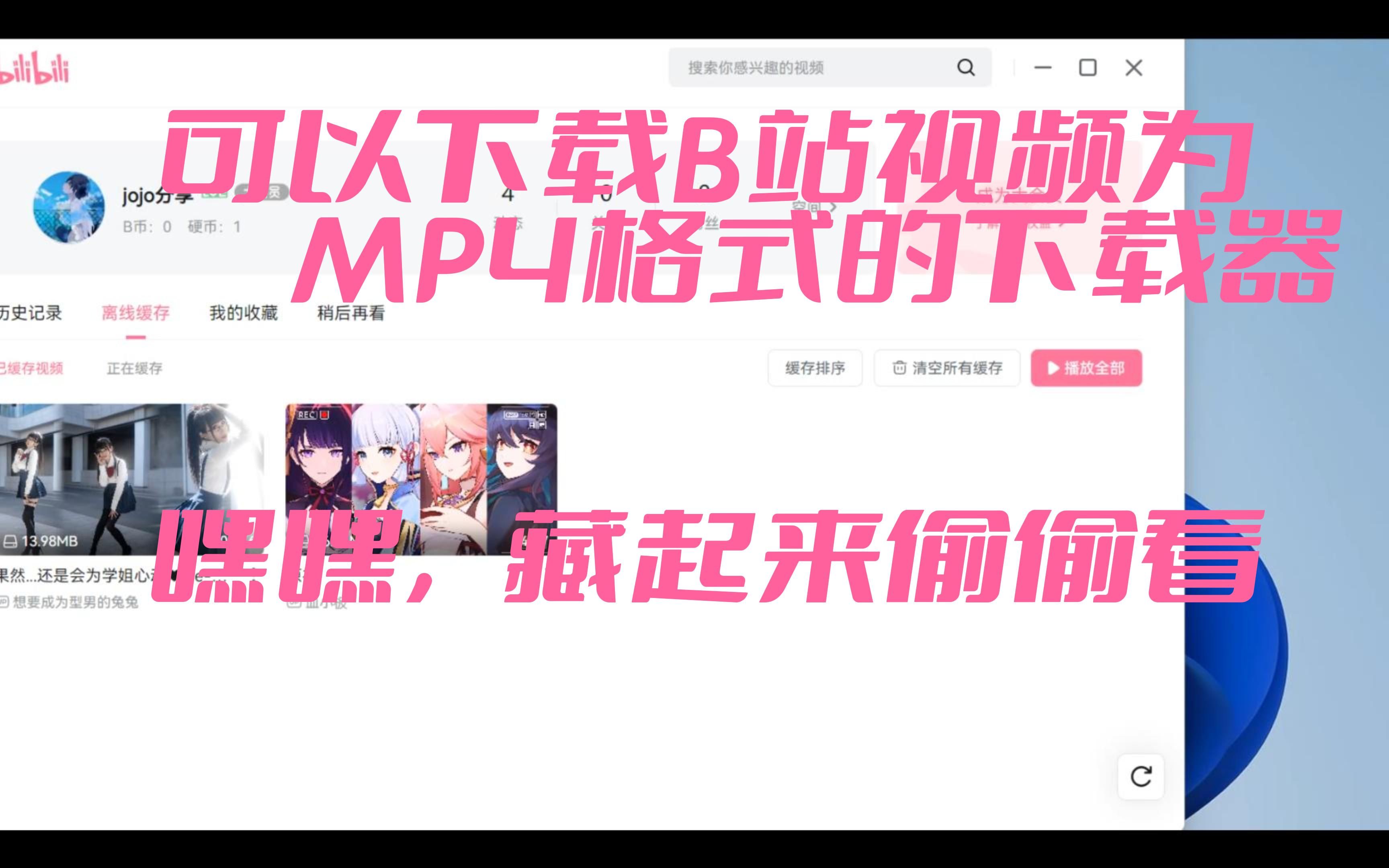 可以下载某站视频的下载软件,好像没有什么用哔哩哔哩bilibili