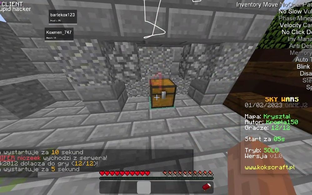 FDP Client闪击波兰服kokscraft（bypass fast scaffold，nokb，phase and more）