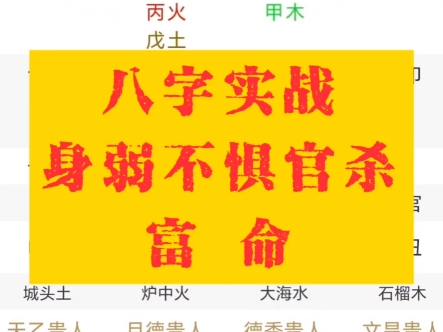 八字实战案例|身弱但不惧官杀的富命四柱格局分析#免费看八字#八字排排解读#排盘怎么看#免费八字测算#无偿看事看盘哔哩哔哩bilibili