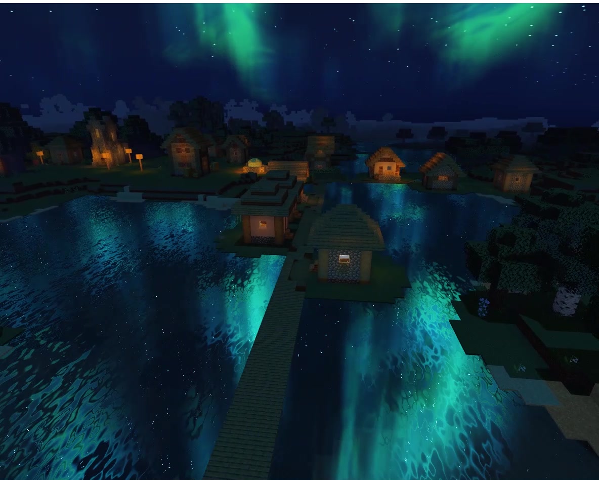 最美我的世界——苦力怕光影下的村庄