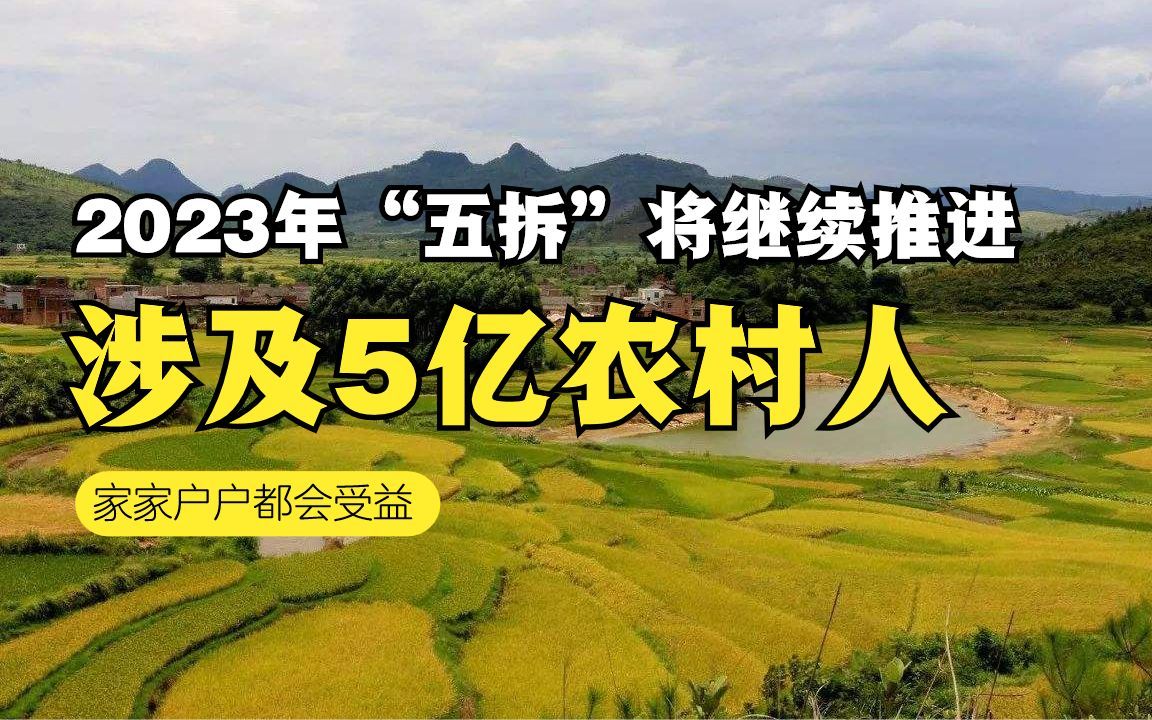 2023年“五拆”将继续推进,涉及5亿农村人,家家户户都会受益哔哩哔哩bilibili