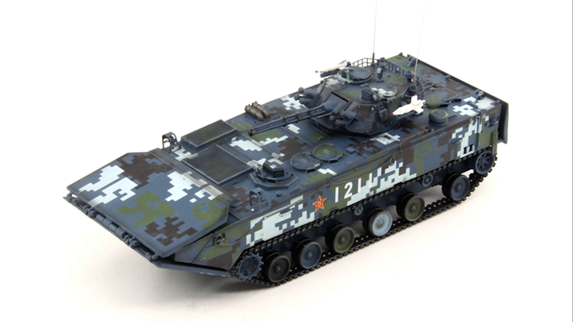 【中国海军】zbd-05两栖装甲步兵战车模型(海洋数码迷彩)