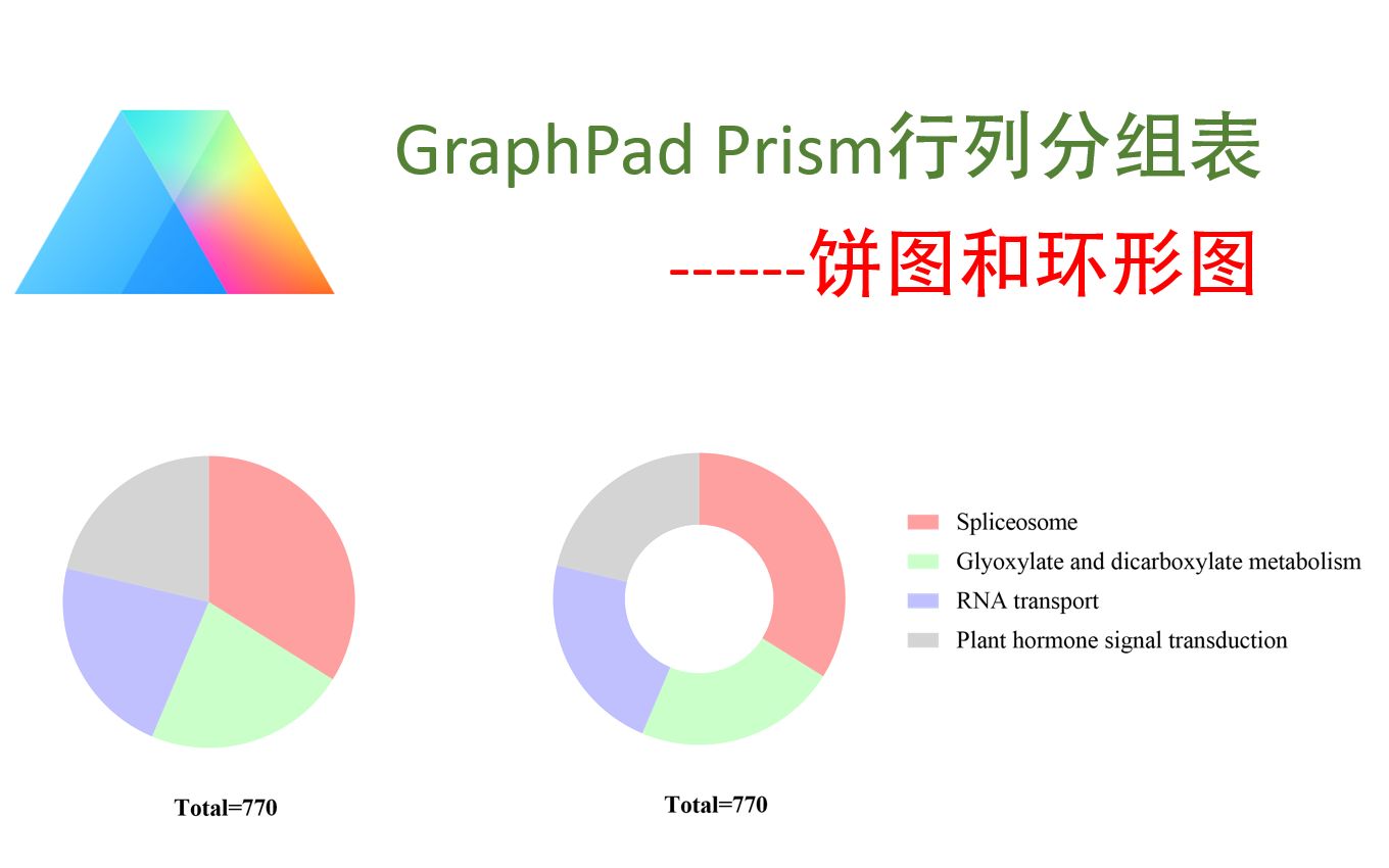 GraphPad Prism行列分组表 饼图和环形图哔哩哔哩bilibili