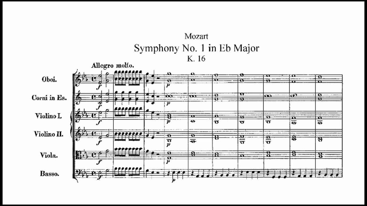 [图]「总谱」莫扎特第一交响曲 Mozart Symphony No.1 in E flat, K. 16