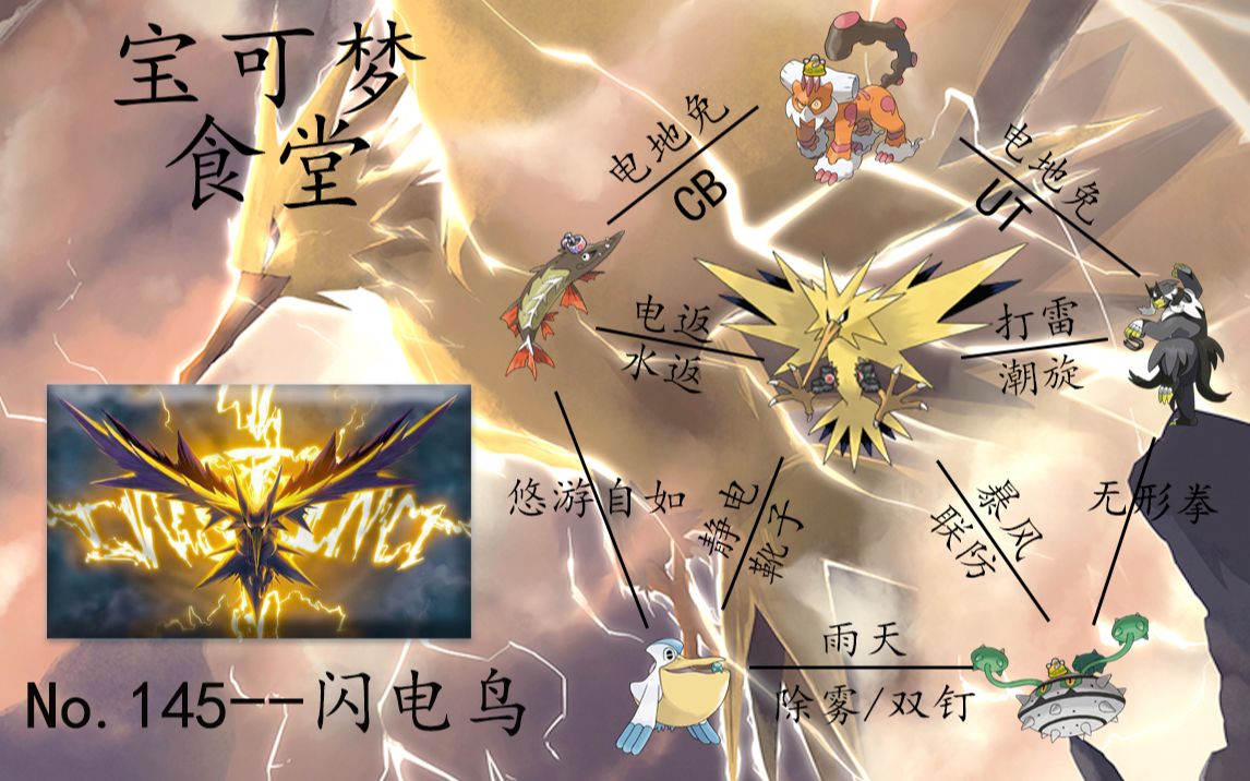 【宝可梦食堂】 no.145 —— 闪电鸟_宝可梦剑盾