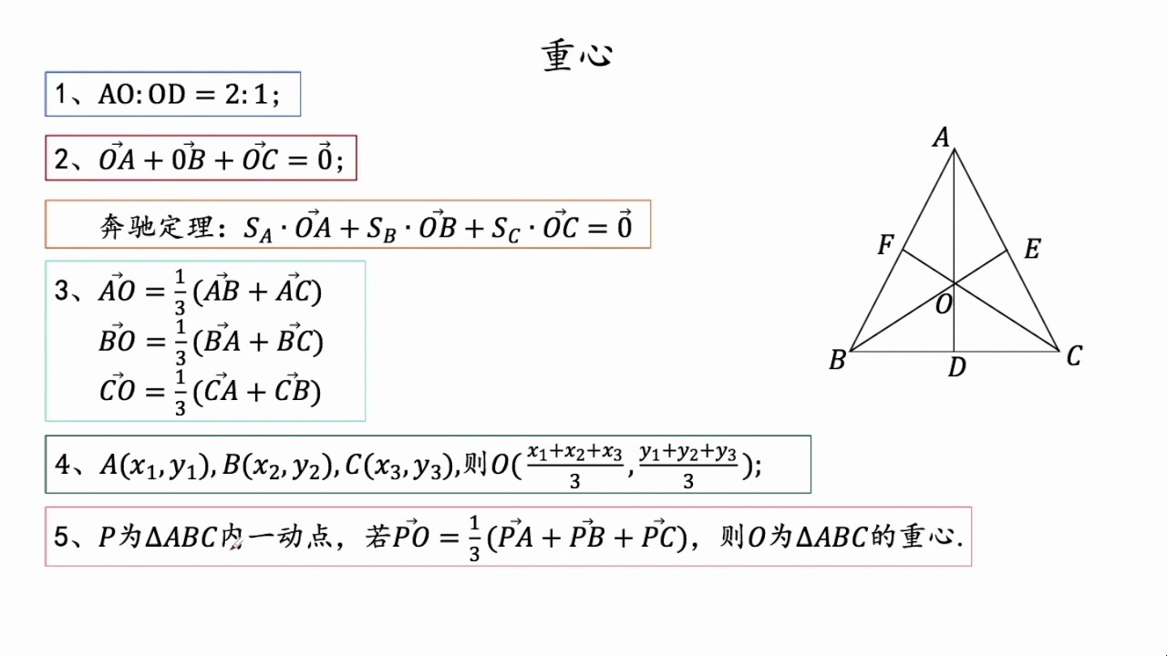 三角形重心公式图片