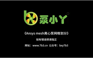 Download Video: Ansys mesh离心泵网格划分视频教程《泵小丫》