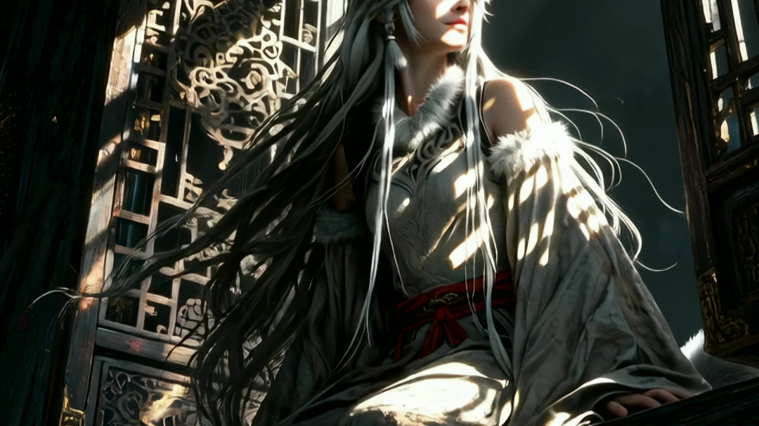 谁人倚窗台，月寒天星亮