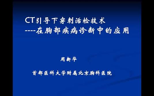 1CT引导下穿刺活检技术在肺部疾病中的应用周新华哔哩哔哩bilibili