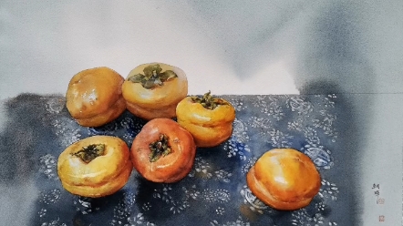 柿柿如意事事如意六柿图南宋牧溪