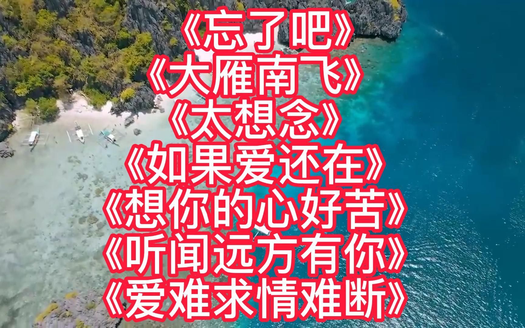 [图]热播歌曲<忘了吧><大雁南飞><太想念><如果爱还在><想你的心好苦>