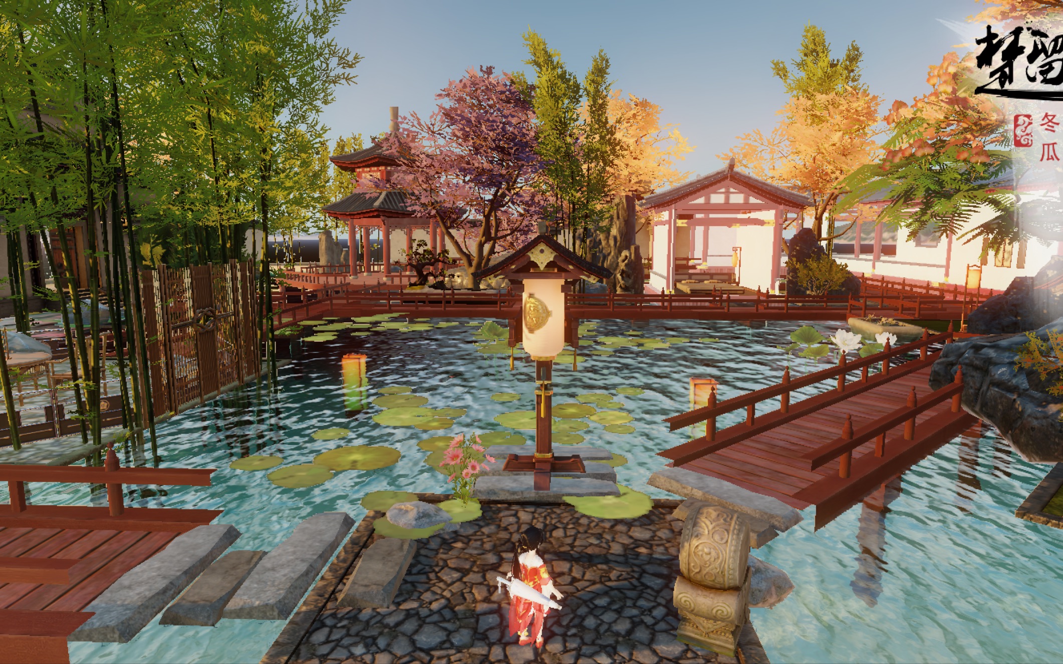 楚留香家园宅邸 太美了!新地皮之小地皮建造小园林!同样适合3万地皮!