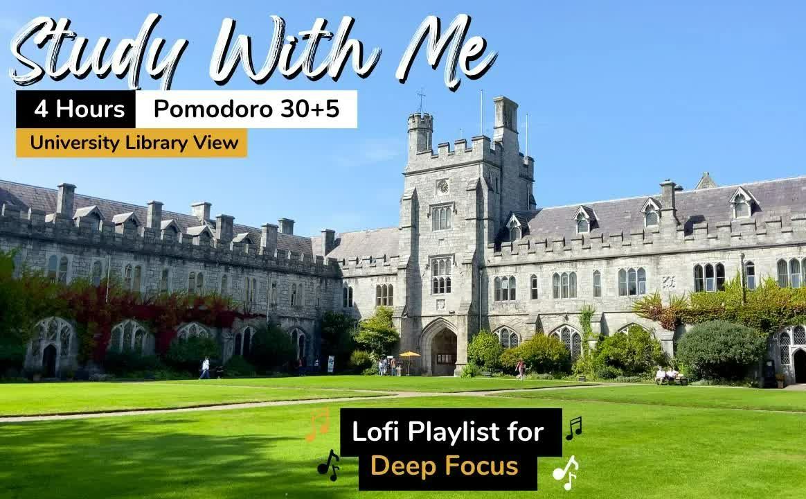 study with me | 在科克大学一起学习 | pomodoro 30 5 | lofi focus