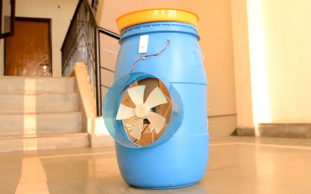 矿泉水瓶自制空调图片